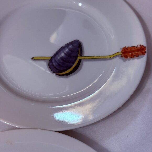 Nancy Green for Crate & Barrel Tidbits Appetizer Plates set of 6 6.5 inch snacks - Picture 4 of 9